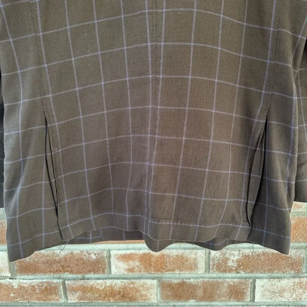 Thomas Dean Blazer Sport Coat Jacket Brown Blue Men’s Large 44 R Cotton